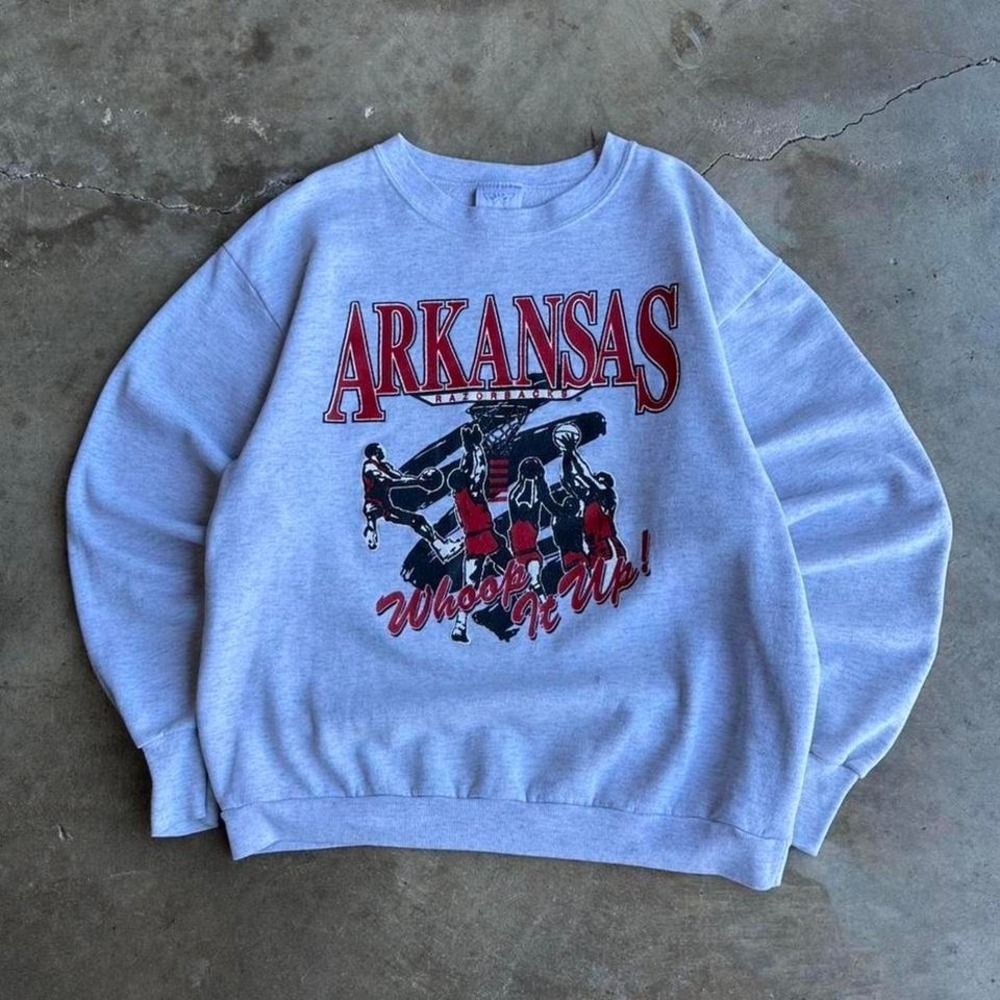 90s vintage Arkansas razorbacks basketball whoop it up crewneck sweatshirt